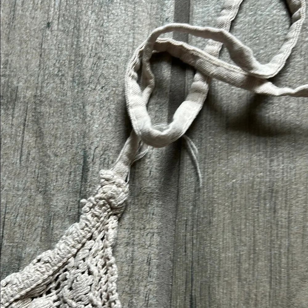 Cream Halter resort wear Sundress Tan Size M - Image 3