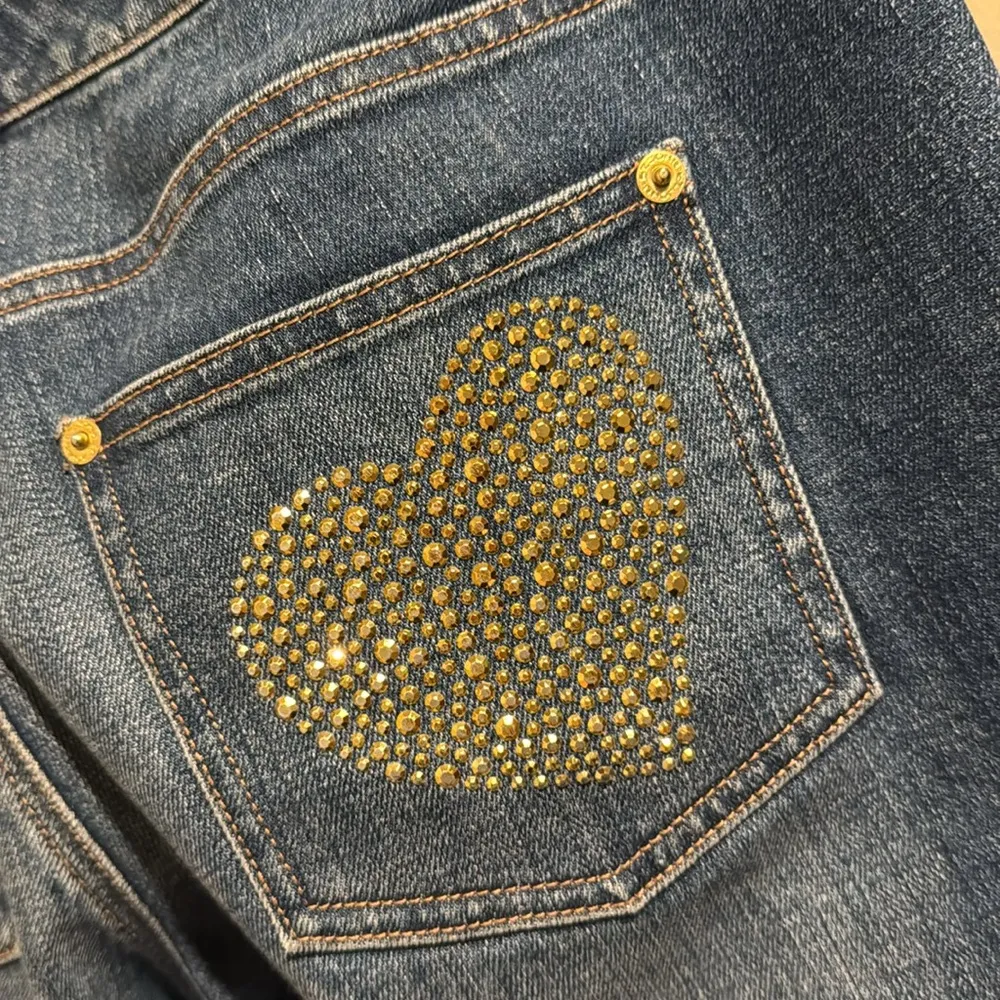 St. John Jeans Straight Leg High Rise Heart Pocket Size 2 - Image 4