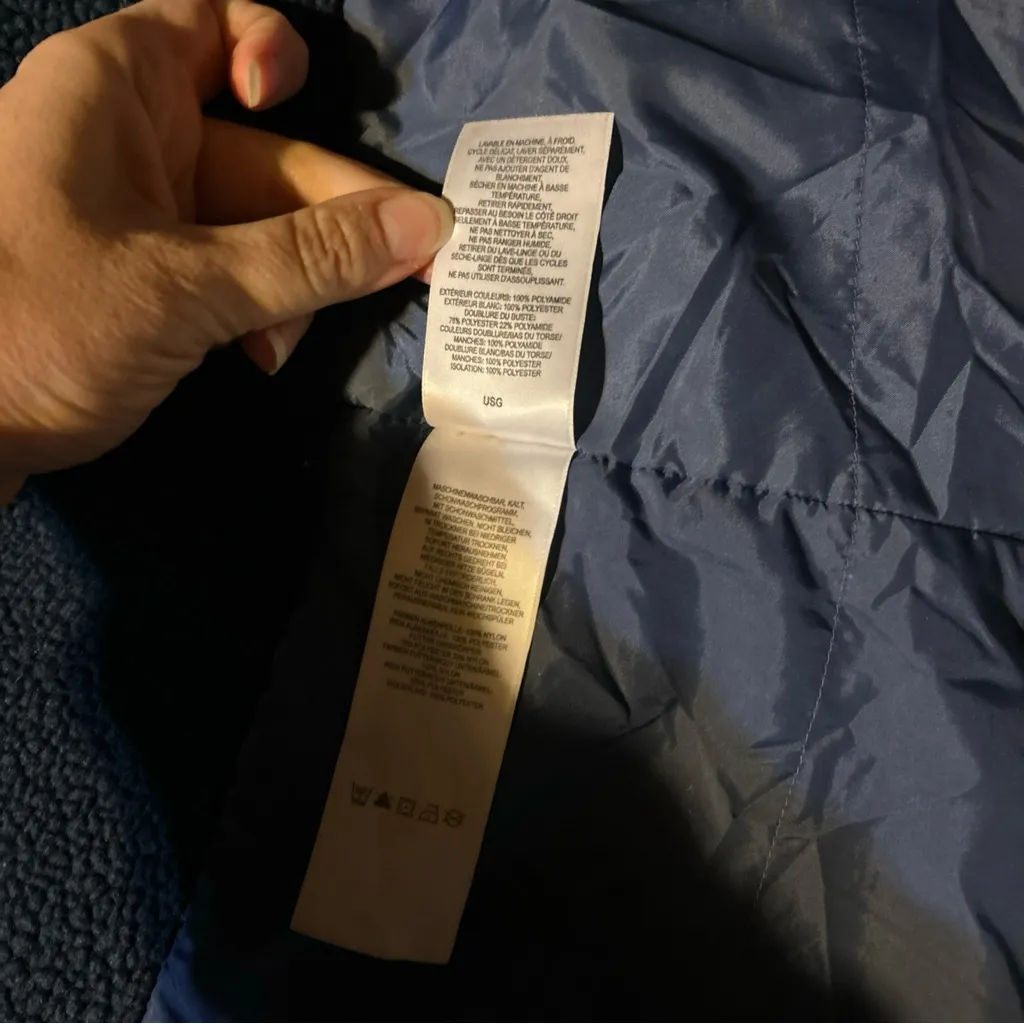 Columbia dark purple, white, lavender fleece lined full zip colorblock coat Med - Image 10