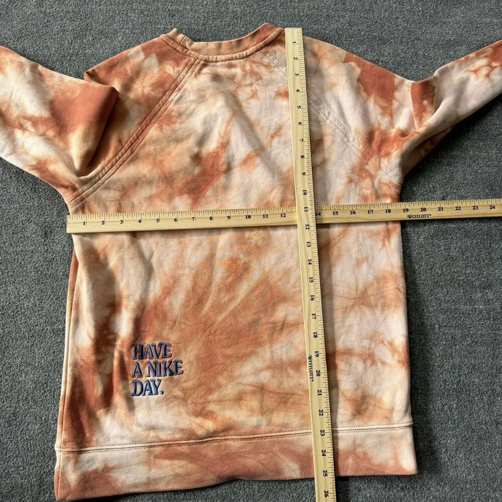 Nike From Beaverton with Love Orange Tye Dye Crew Neck Sweatshirt Sz XL Daisy - Image 8