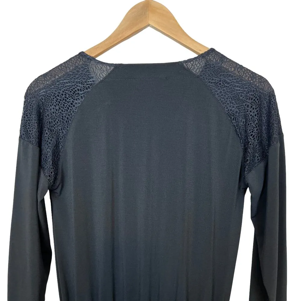 NEW H by Halston Charcoal Black Pant Jumpsuit with Lace Shoulder Size XS - Image 8