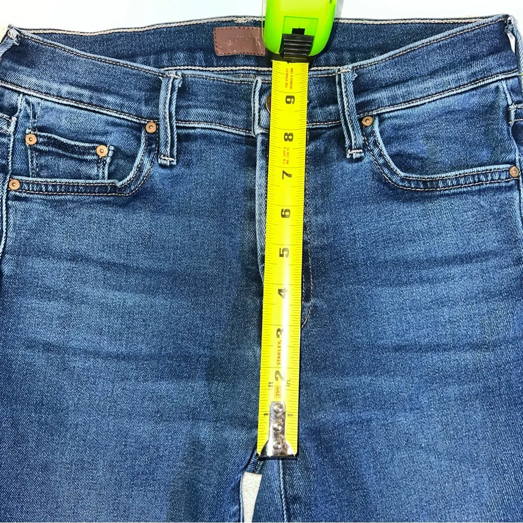 MOTHER The Outsider Ankle Fray Jeans Size 25 Uncharted Waters Blue Designer - Image 12