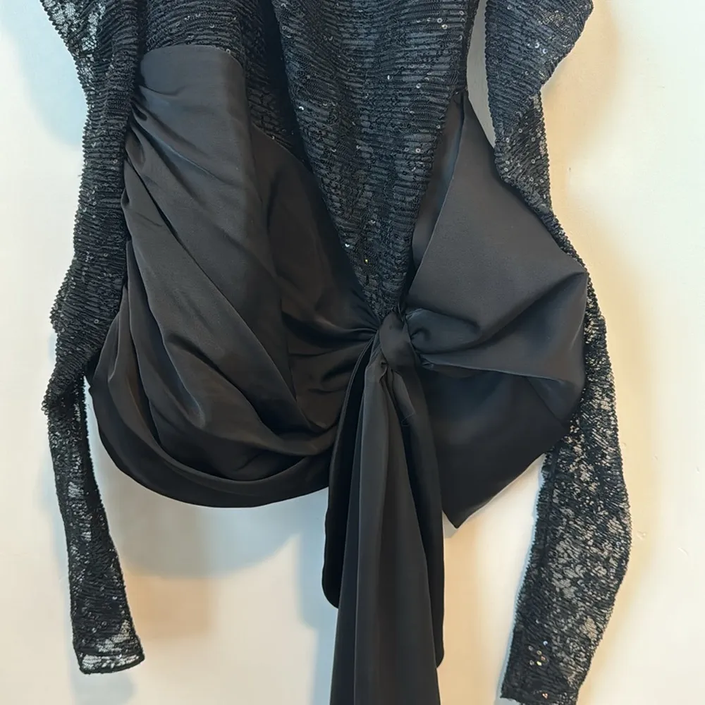 NBD Black Lace Bow Mini Dress Size: S - Image 6