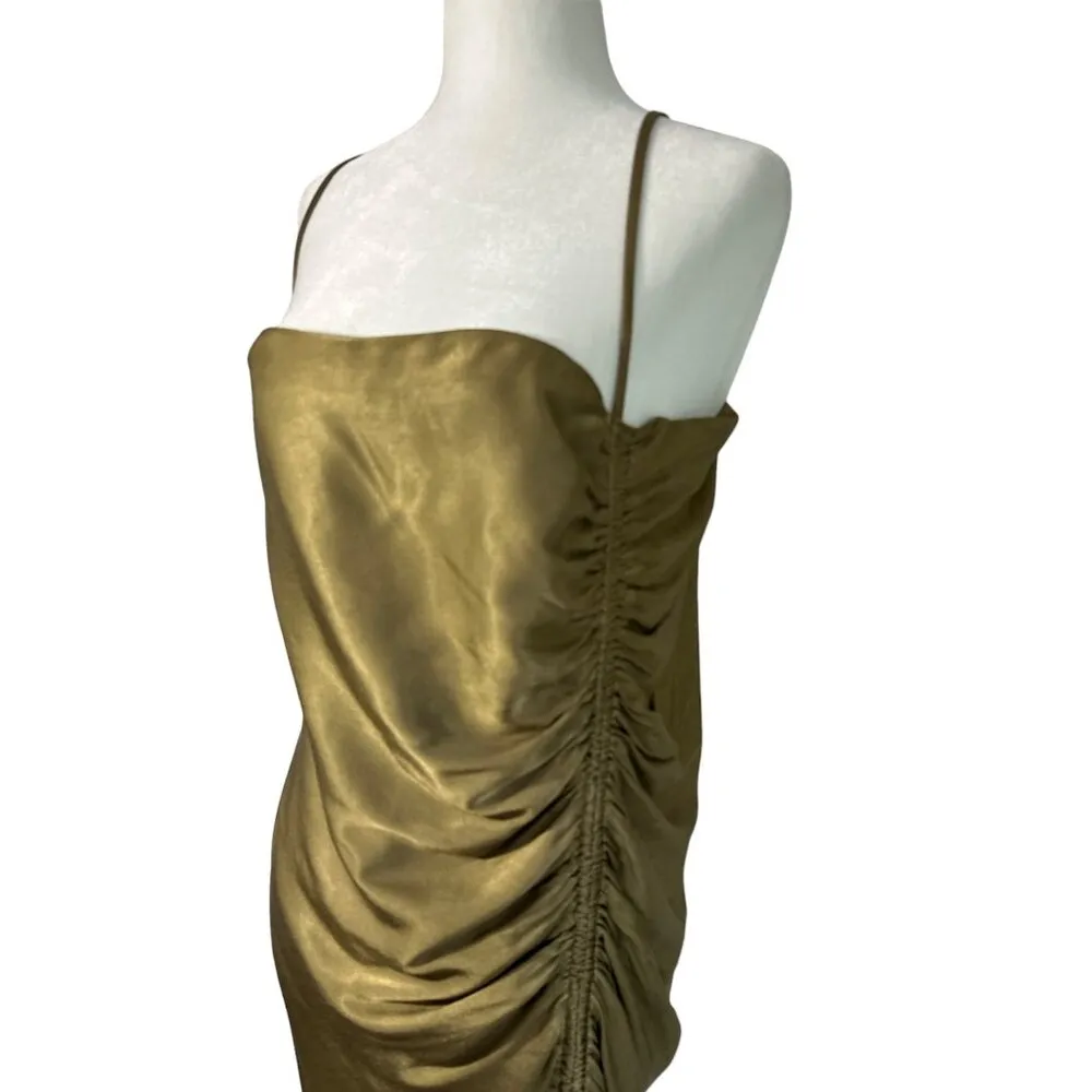 Shona Joy Thalia Bias Ruched Midi Dress in Cumin 10 New Womens Cocktail - Image 7