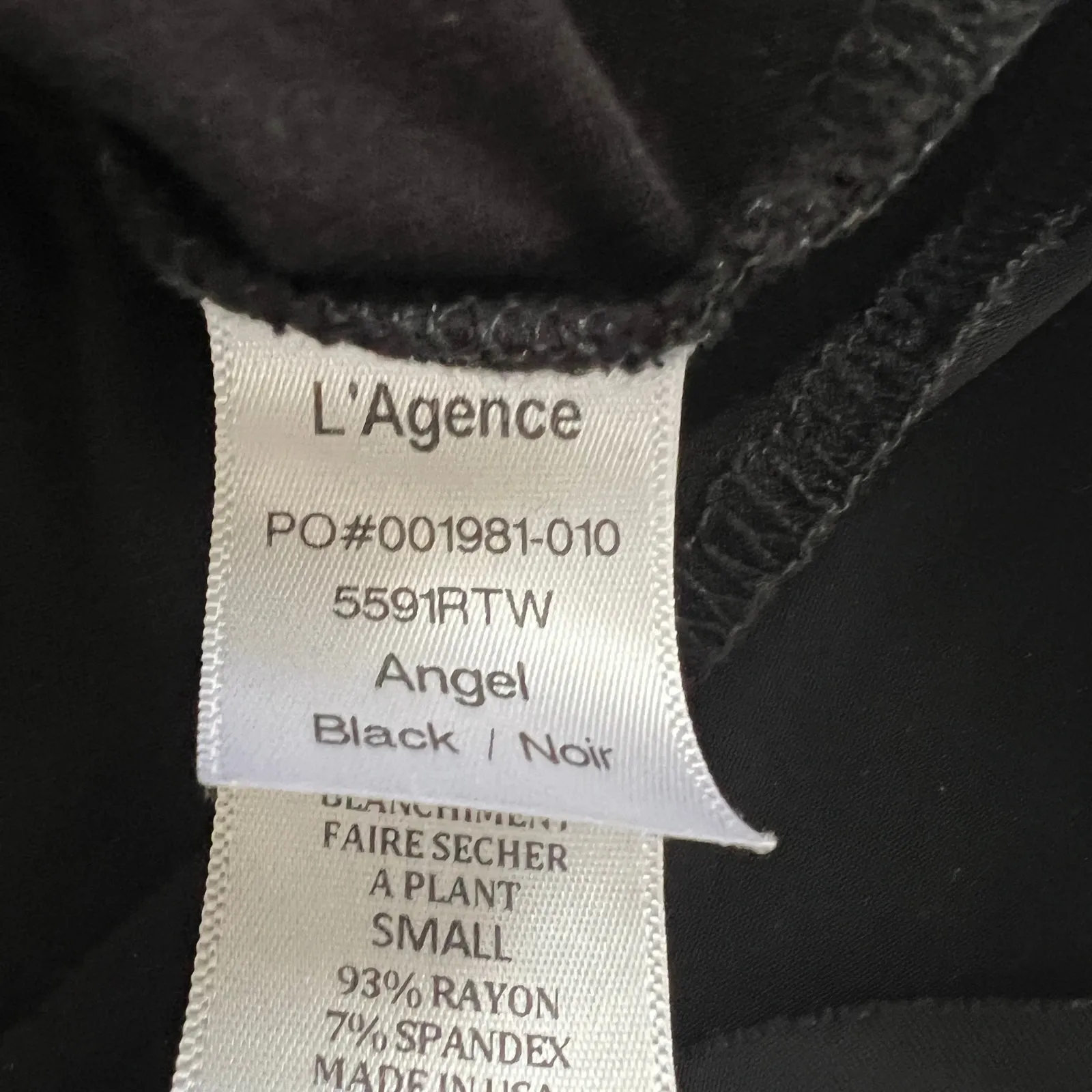 L'AGENCE Angel Square Neck Bodysuit Black Size S - Image 7