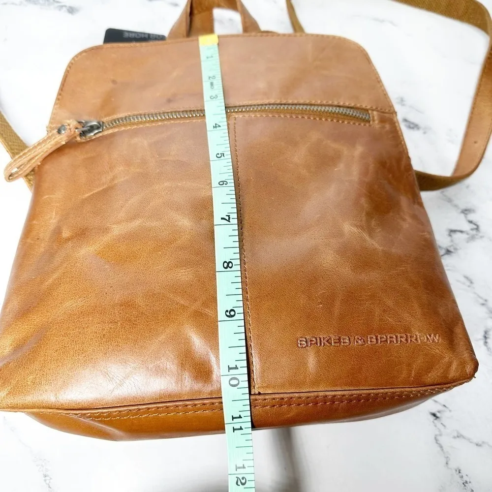 Spikes & Sparrow Leather Distressed Backpack Tan - Image 10