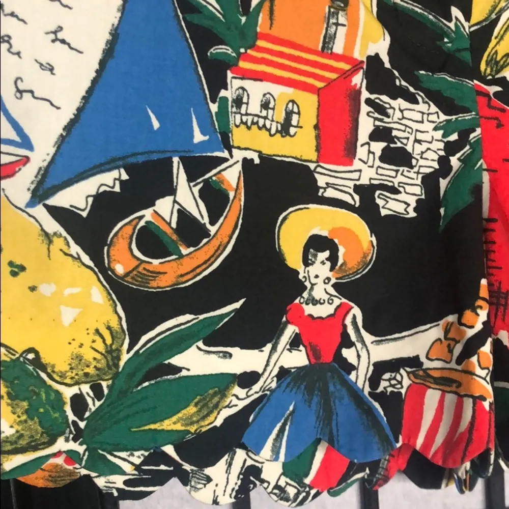 J. Crew High Waisted Postcard Print Shorts size 4 - Image 5