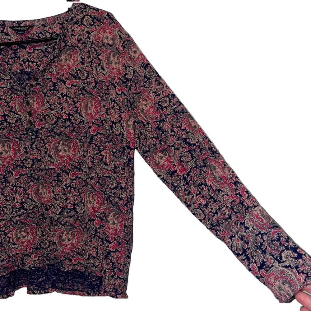 Lucky Top Women Large Paisley Peasant Retro Shabby Boho Hippie Dark Fairy Grunge - Image 7