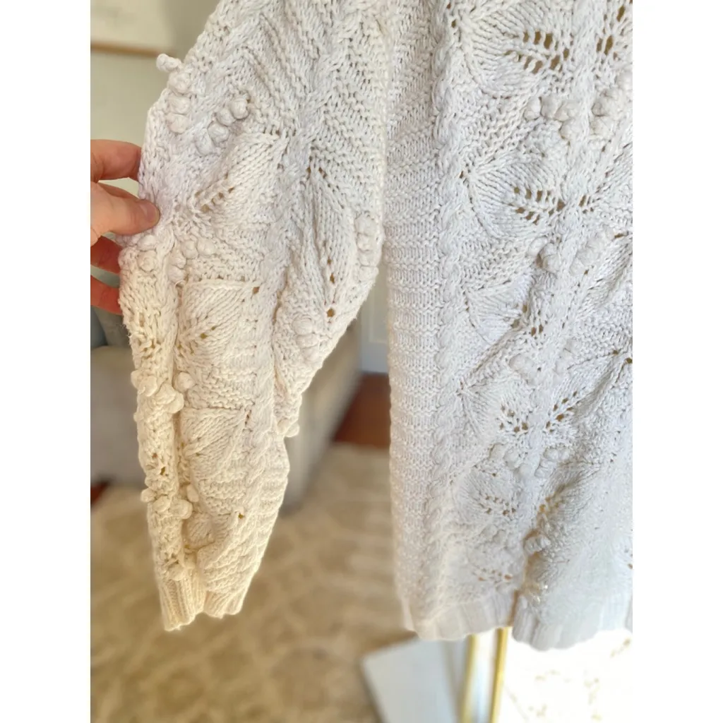 Vintage Express Tricot Handknit Sweater Cream Quiet Luxury Size L - Image 5