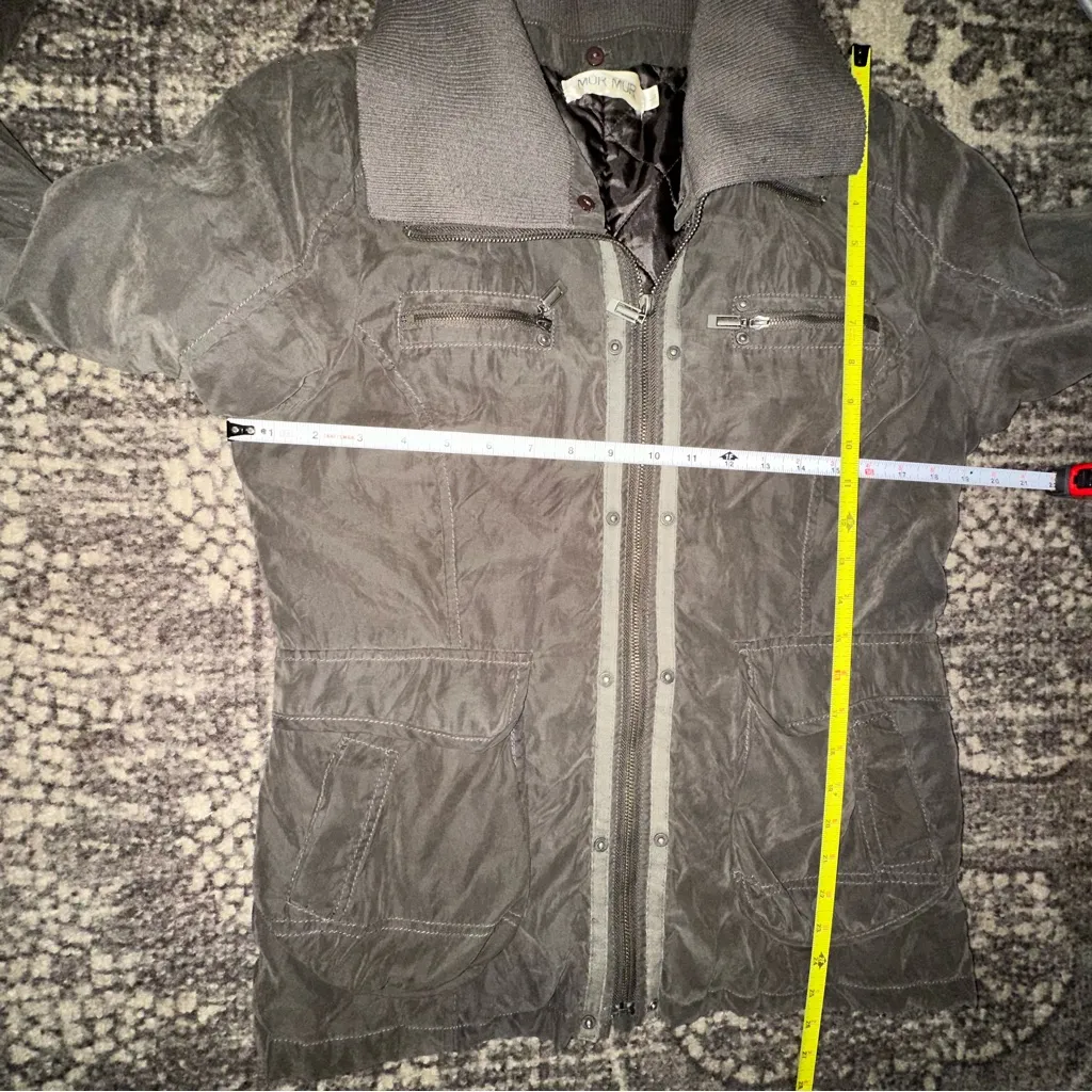 Mur Mur Women’s Size L Khaki Brown Barn Utility Quilted Zip Up Jacket Size L - Image 8