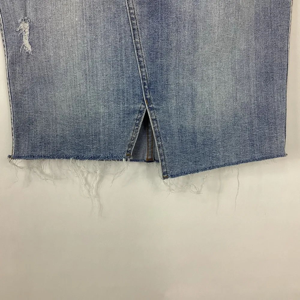 Distressed Denim Skirt Size Small - Image 5