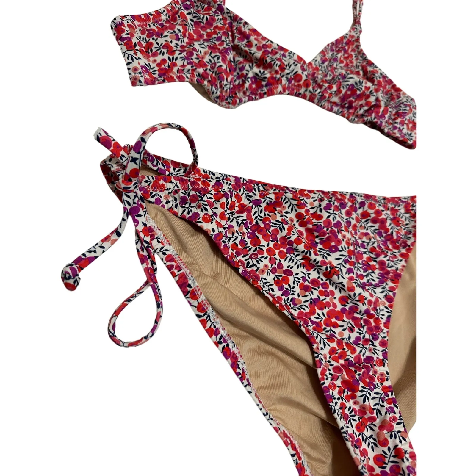 J.crew floral‎ bikini liberty art fabrics wiltshire print size S/L White - Image 2