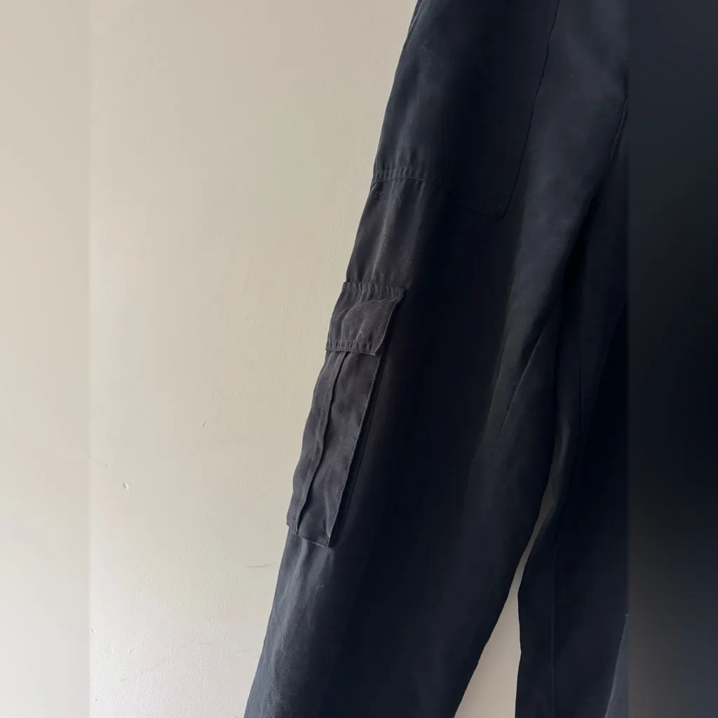 Zara Black Stretchy Elastic Waist Cargo Jogger Pants With Pockets - Image 5