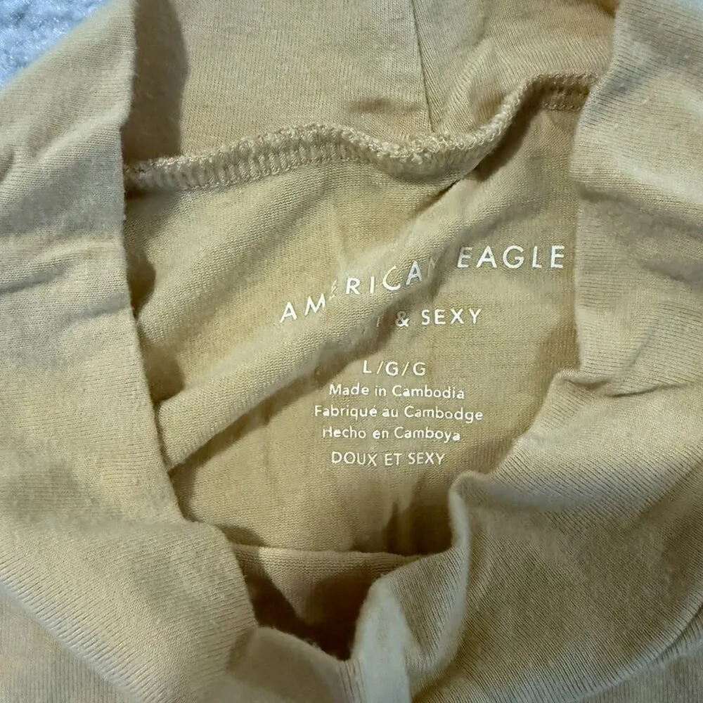 American Eagle Soft and Sexy Viscose Mockneck Tshirt in LG - Image 3