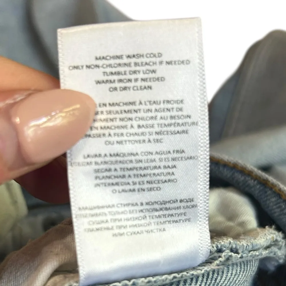 Re/Done Stove Pipe Cropped Jeans Light Wash Raw Hem Size 26 Mid 90s Button Fly - Image 13