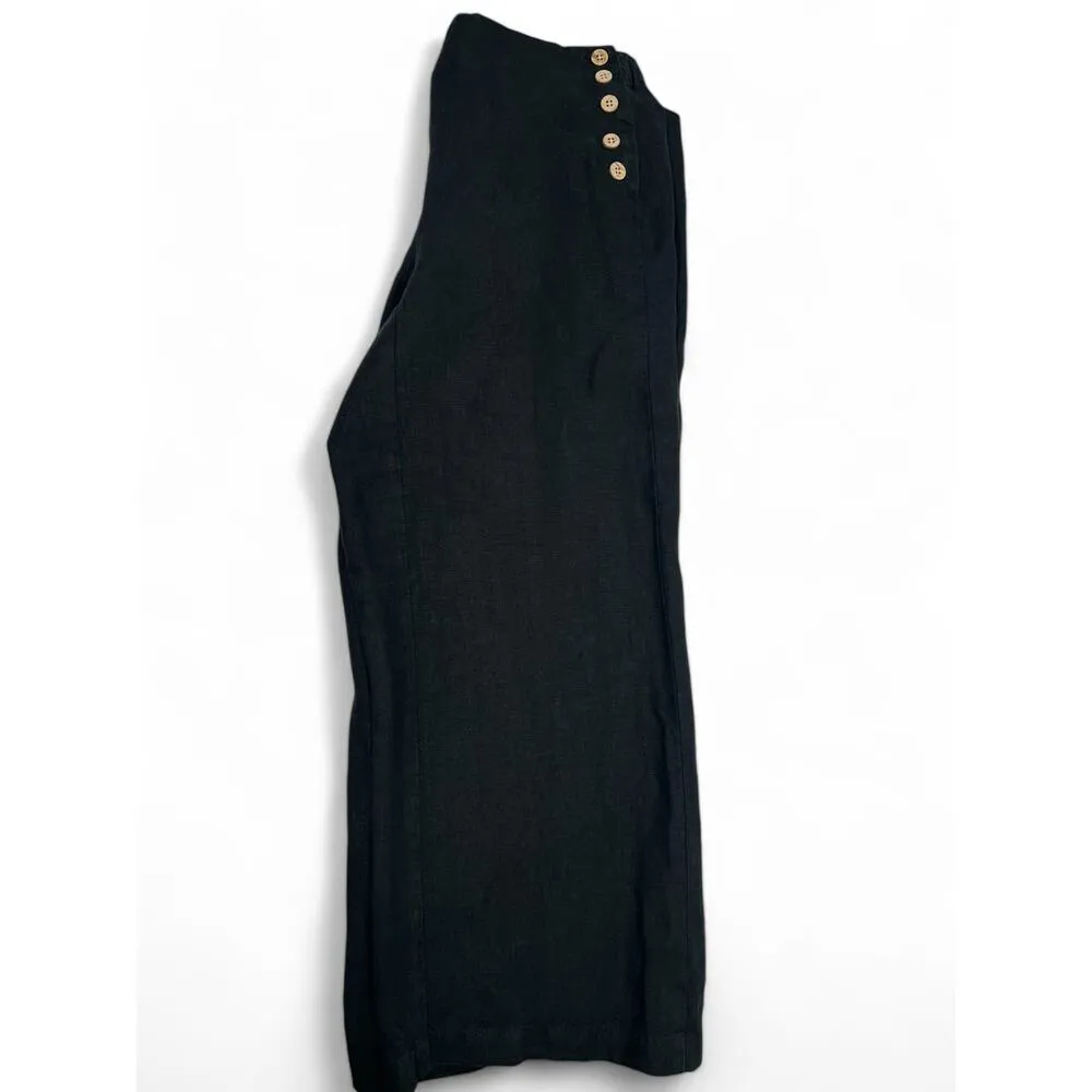 J.Jill | XS | Love Linen Wide Leg Sailor Cropped Black Pull-On Trouser Pants - Image 2