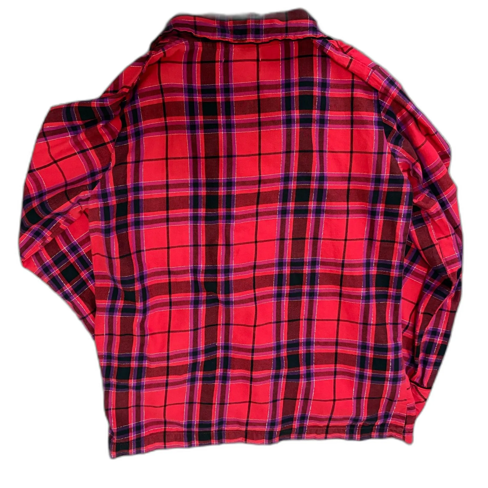 Y2K Victoria’s Secret Red Plaid‎ Button Front Pajama Set Cozycore Size Medium - Image 3