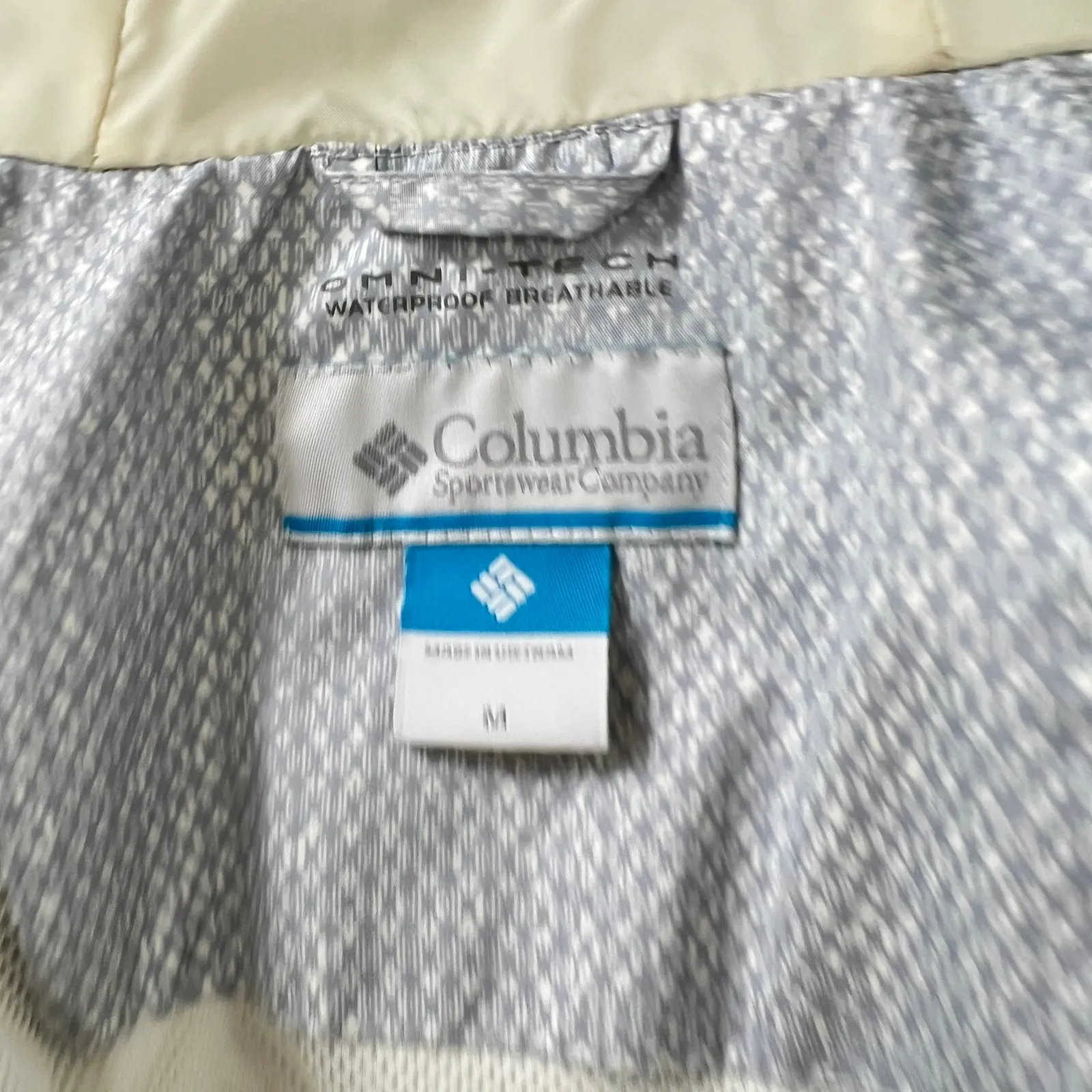 Columbia Omni-Tech Waterproof Hooded Jacket Womens Medium Gray Rain Coat Gray - Image 3