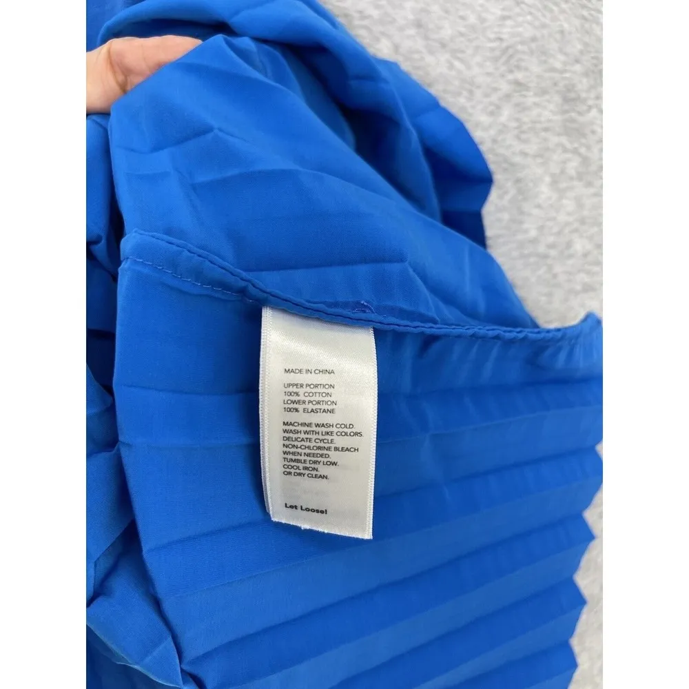 Kate Spade Saturday Women's Fit & Flare Dress Blue Sleeveless Pleated Small - Image 4