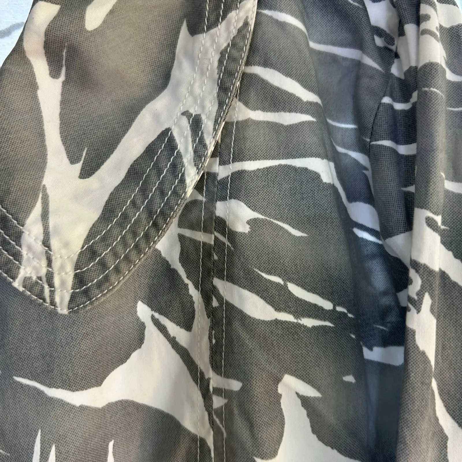 Keren Hart Women XXL Jacket Camo Light Weight 100% Cotton Side Seam Pockets Camo Gray Size 2X - Image 7