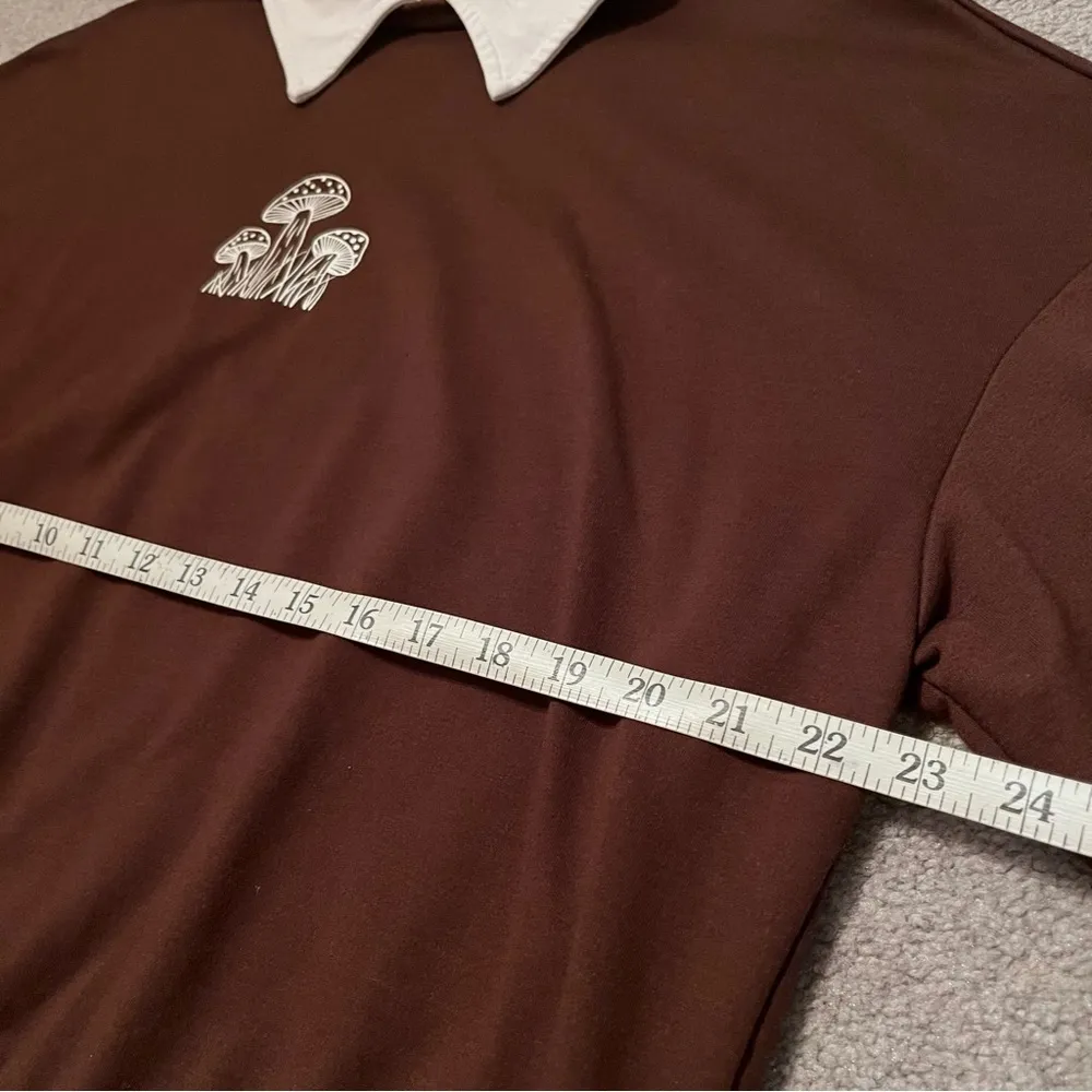 Brown Mushroom Collared Long Sleeve Sweatshirt - Image 6