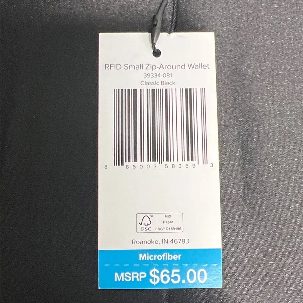 VERA BRADLEY | Quilted Black Small Zip-Around Wallet ~ RFID - Image 6