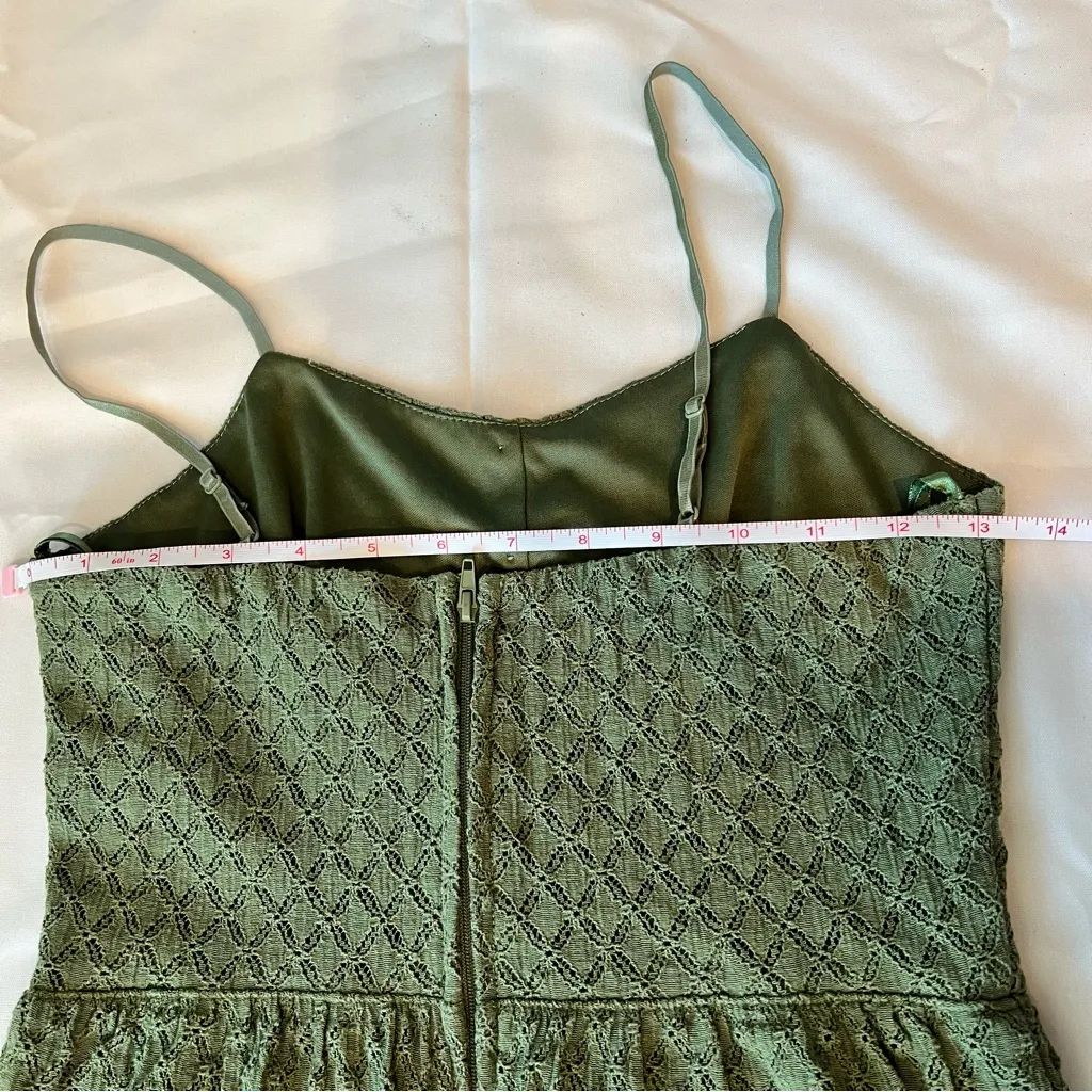 City Studio dress women’s size 3 olive green crochet ruffle flare summer dress - Image 8