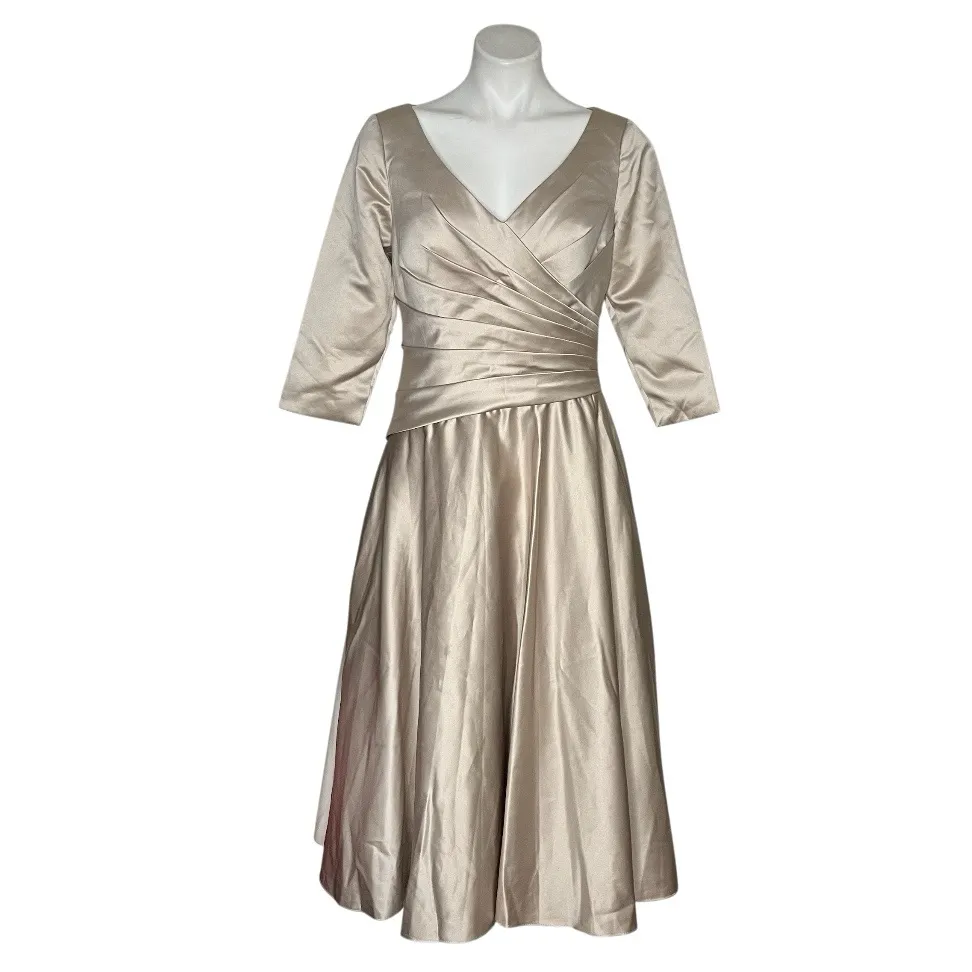 JJ’s HOUSE Dress Tea Length Event Mother Of The Bride Gala  Satin Size 12 NEW - Image 3