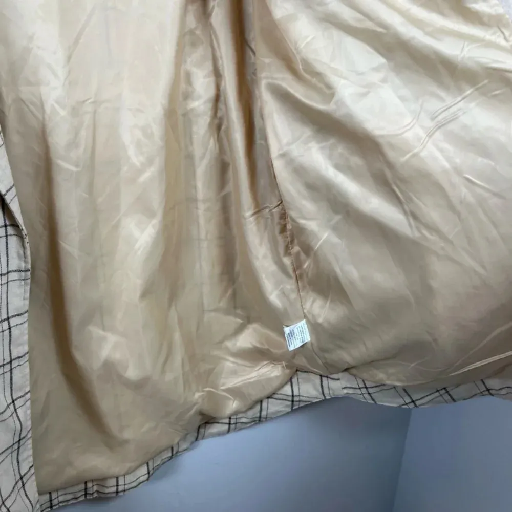 Cozy Co Women's Harper Plaid Jacket Beige Button Up Lined Shacket Layering Large Black - Image 7