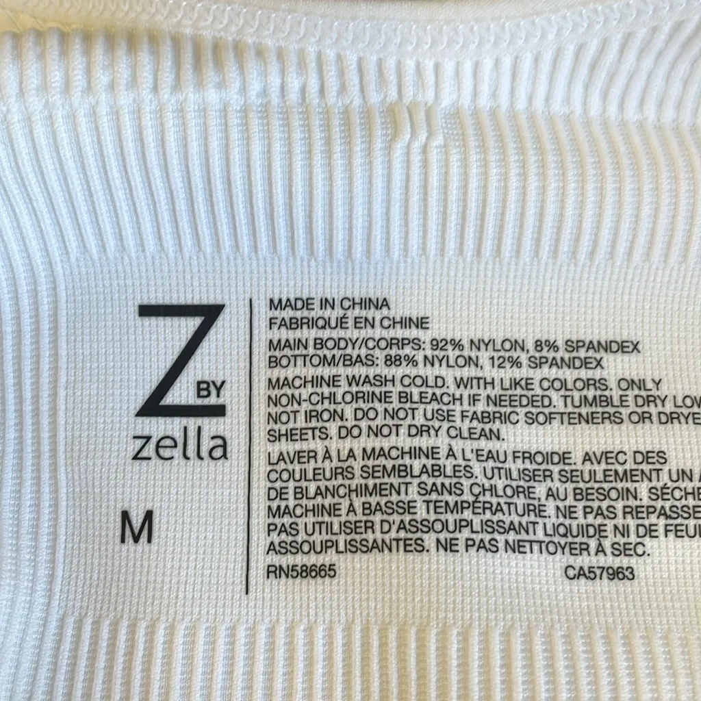 Zella White Ribbed Sports Bra - Image 4