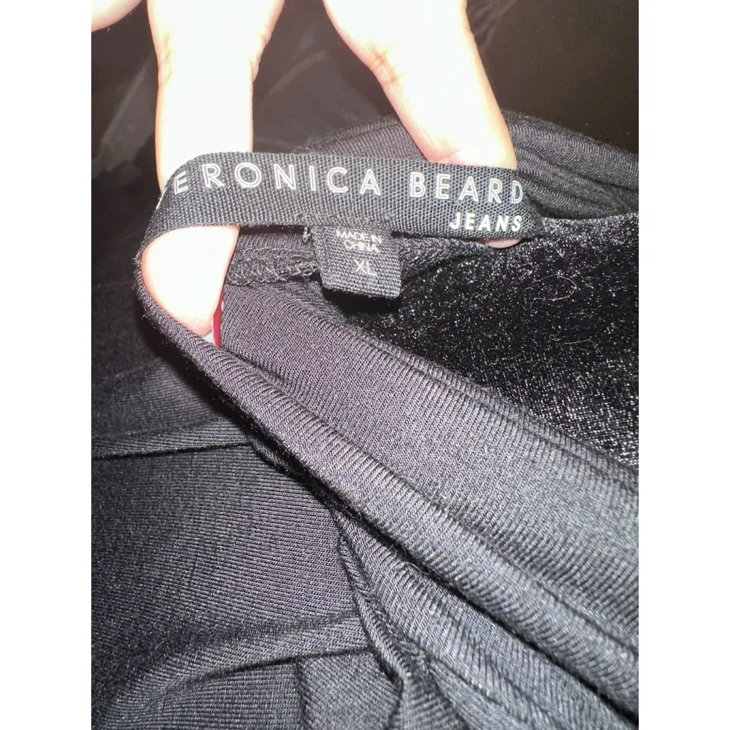 Veronica Beard Manda Dress Womens XL Black Ruched Skirt Turtleneck Dolman - Image 6