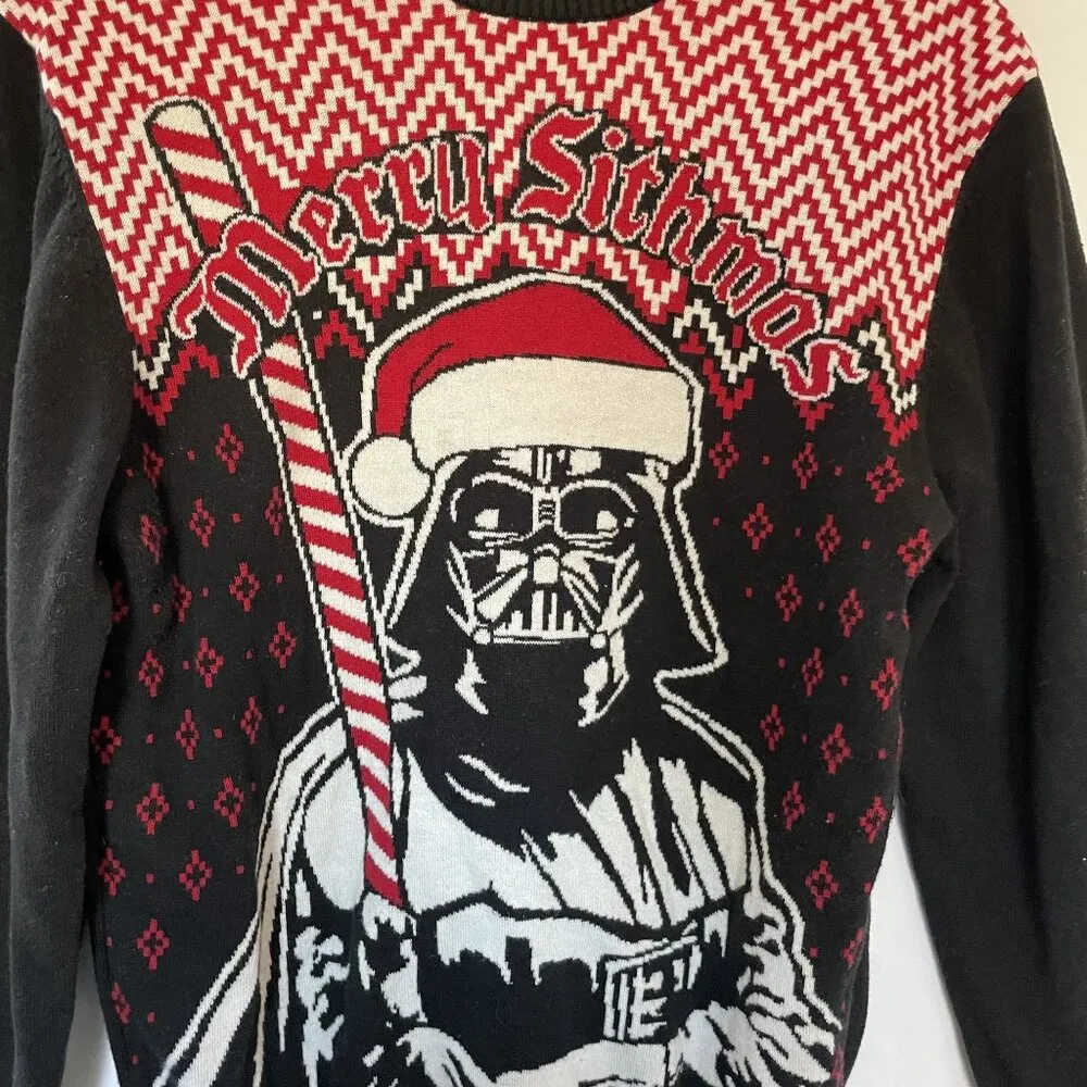 Star Wars black and red darth vader merry sithmas sweater christmas women's M - Image 2