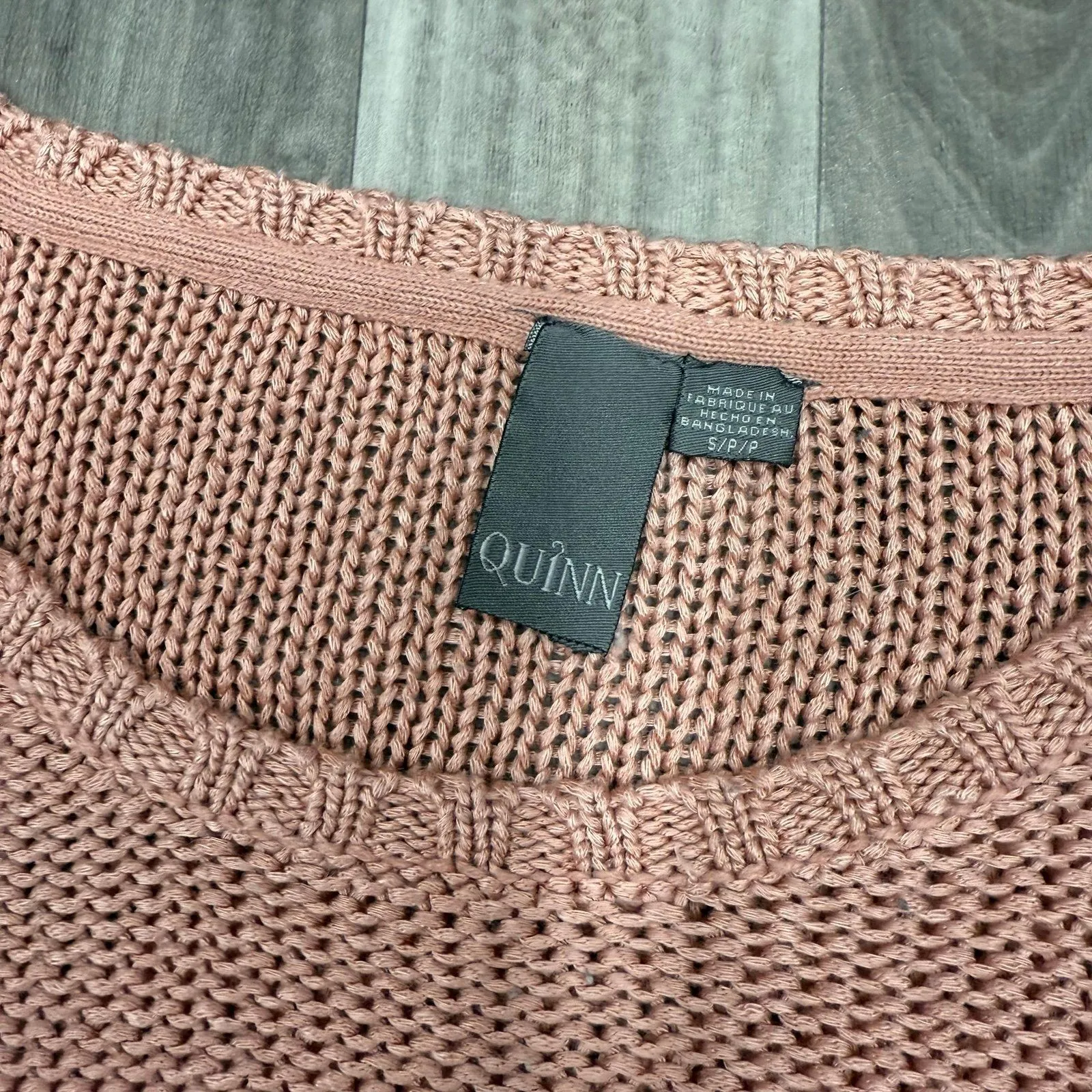Quinn luxe salmon pink orange knitted sweater - Image 3