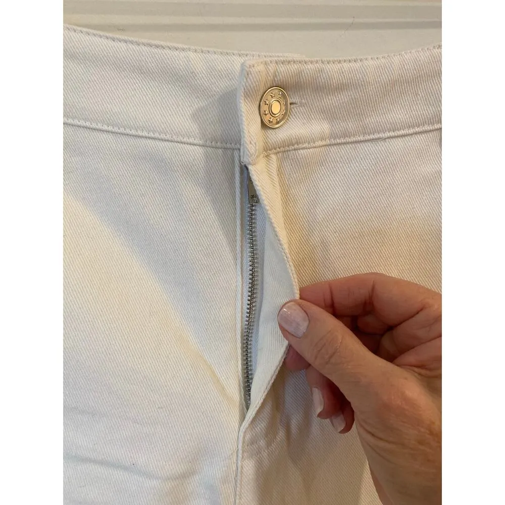 Princess Polly Paige White Denim Mid Rise Cargo Jeans Size 6 - Image 10