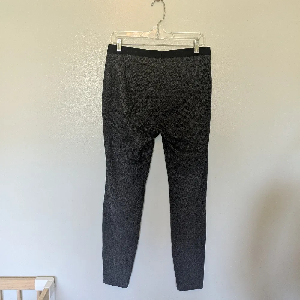 Eileen Fisher Herringbone Leggings Slim Pull On Pants Gray Small - Image 5