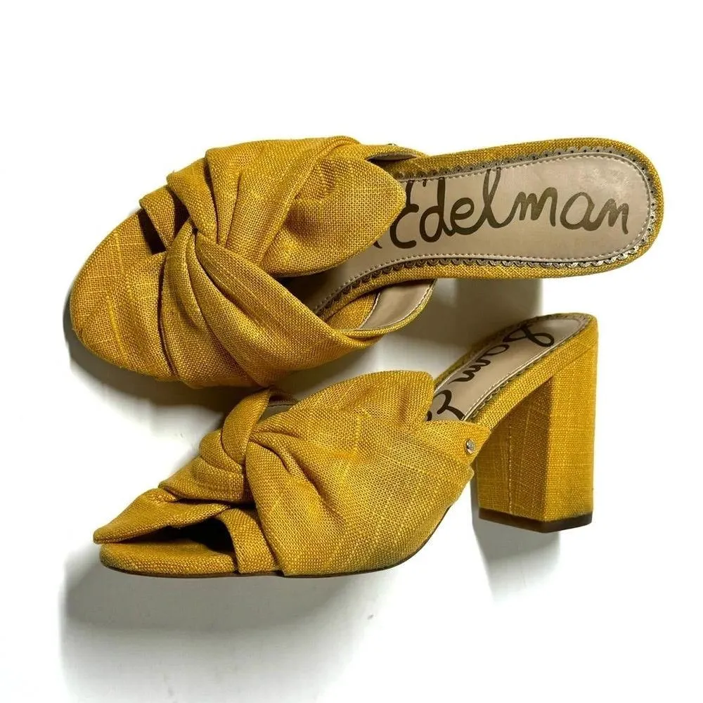 Sam Edelman Oda Mustard Yellow Knot Heels Shoe Size 7 - Image 6