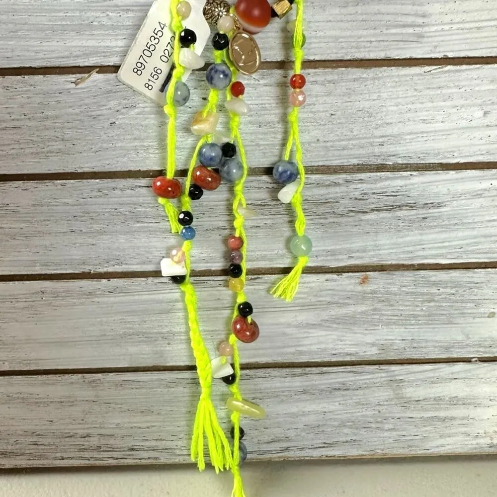 Free People Ariana Ost The Sand Dripp Hair Tie in Lime Green NWT Bracelet - Image 8