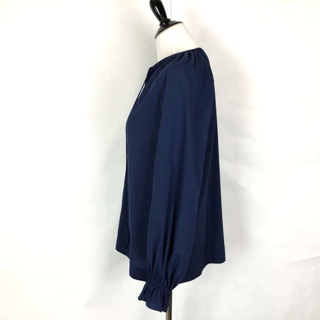 Vintage 70s Contessa‎ Monique Florence Alper Flare Sleeve Top Size 10 Blue - Image 3