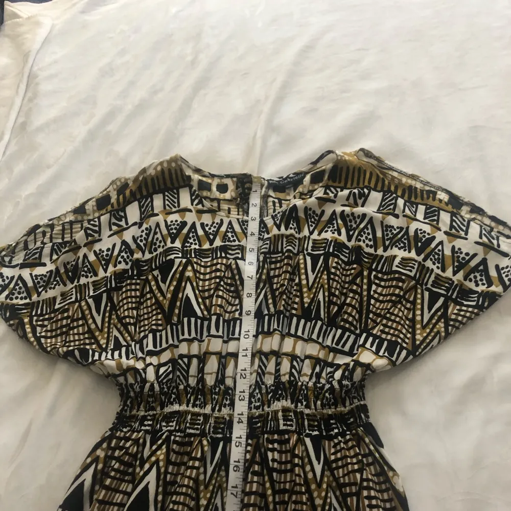 Mlle Gabrielle Tribal Print Tunic Dress yellow, brown, black S - Image 3