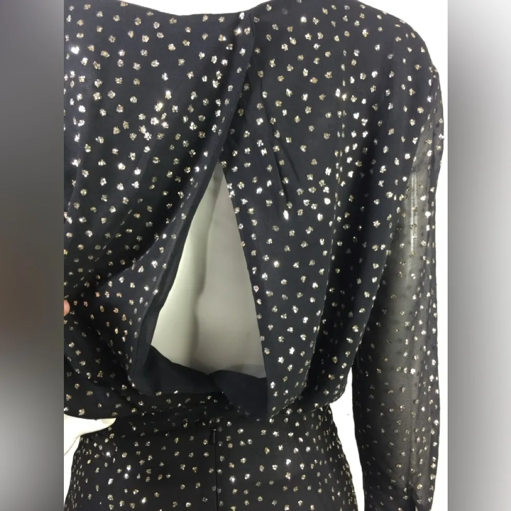 & Other Stories Glitter Sparkle Mini Dress US 8 Black Gold - Image 13