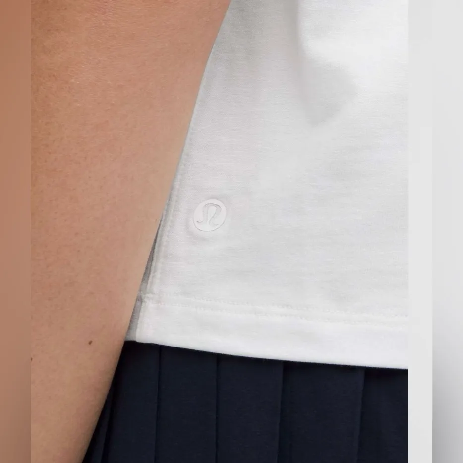 Lululemon NWT Relaxed Fit Cotton Jersey T-Shirt Top White Graphic Tee Size 12 - Image 5