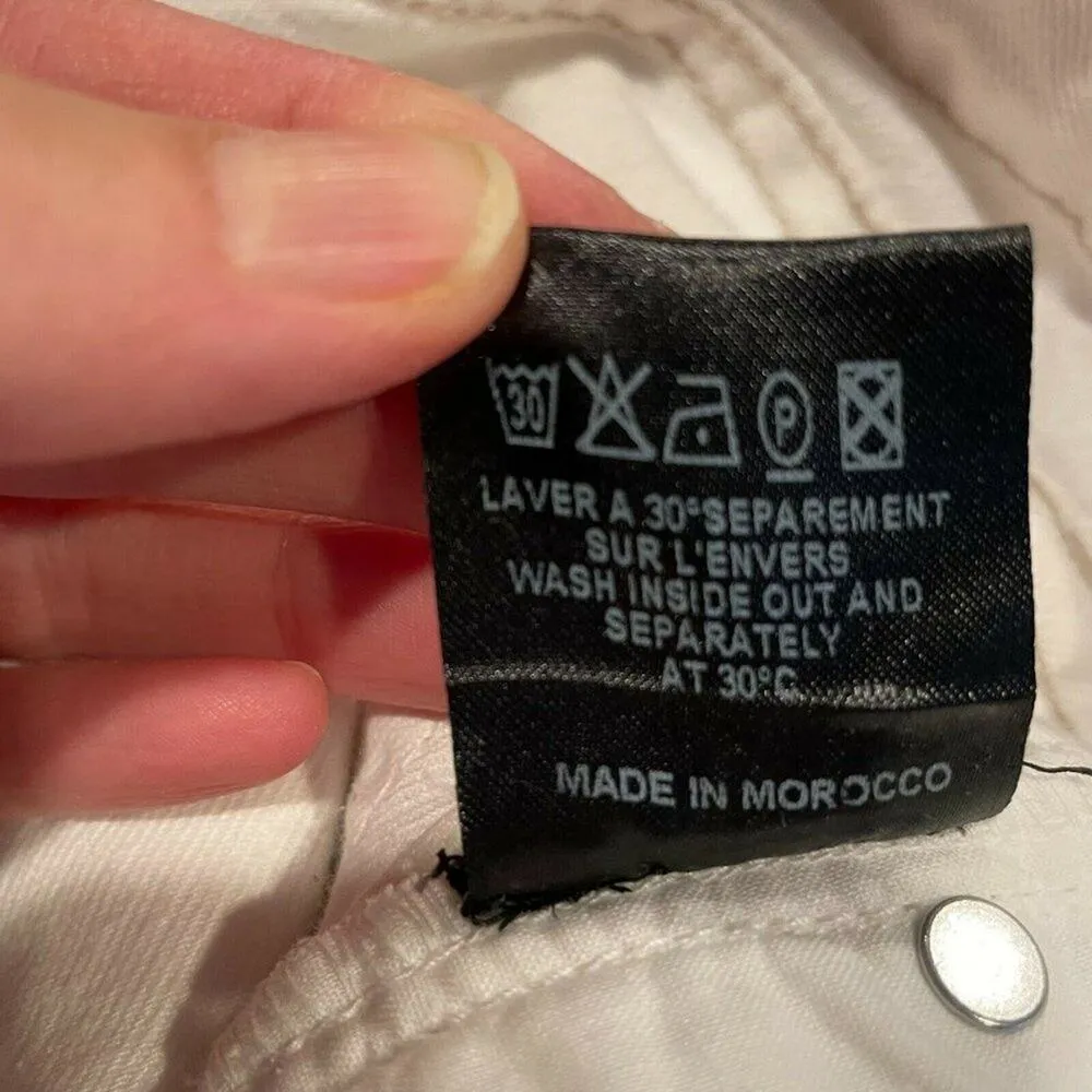 Isabel Marant Étoile Womens White Cotton Flat Front Straight Leg Jeans Size 38 - Image 9