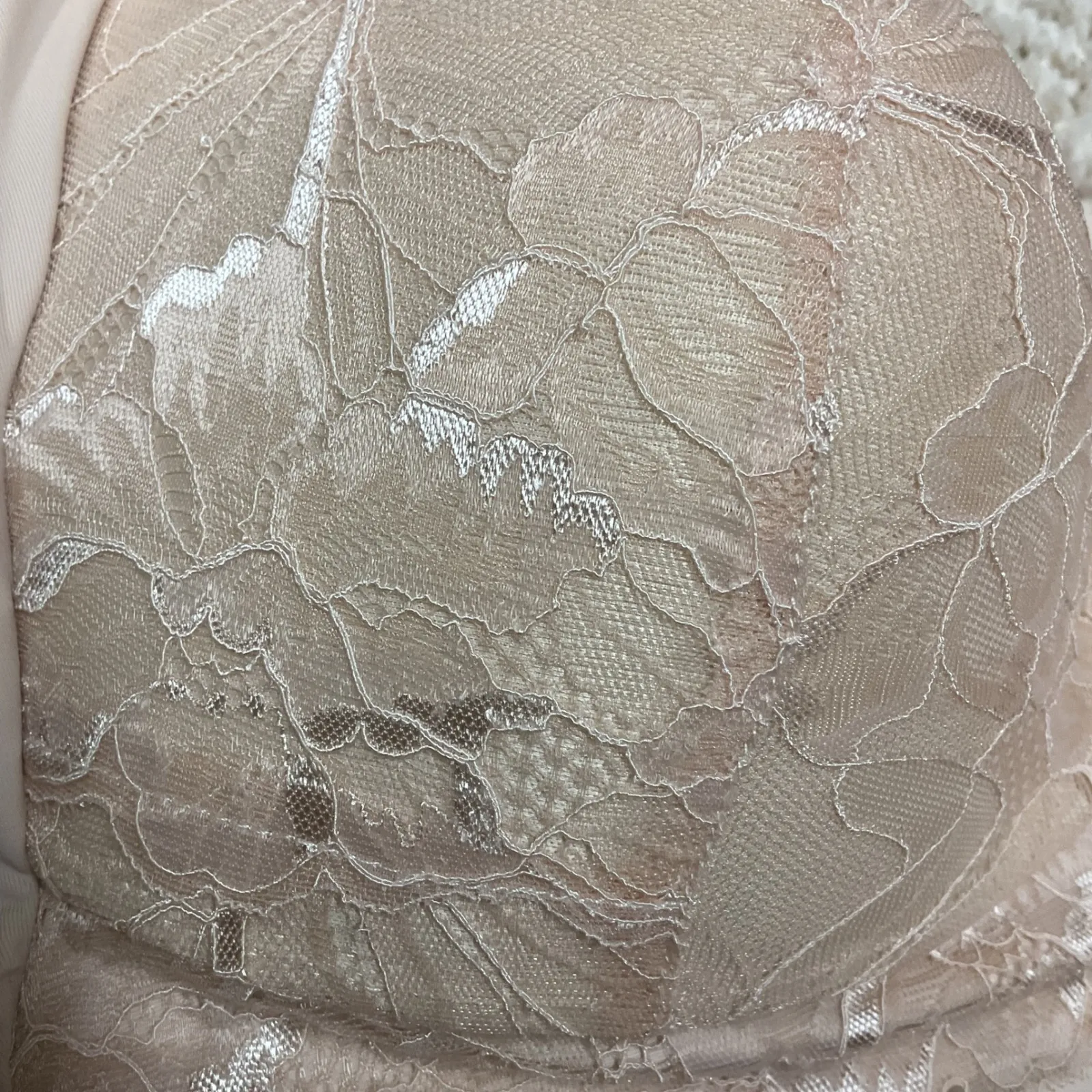 By Nicole‎ Lace Front Closure Bra Wireless Comfort Support Beige Plus Size XXXL Tan - Image 10