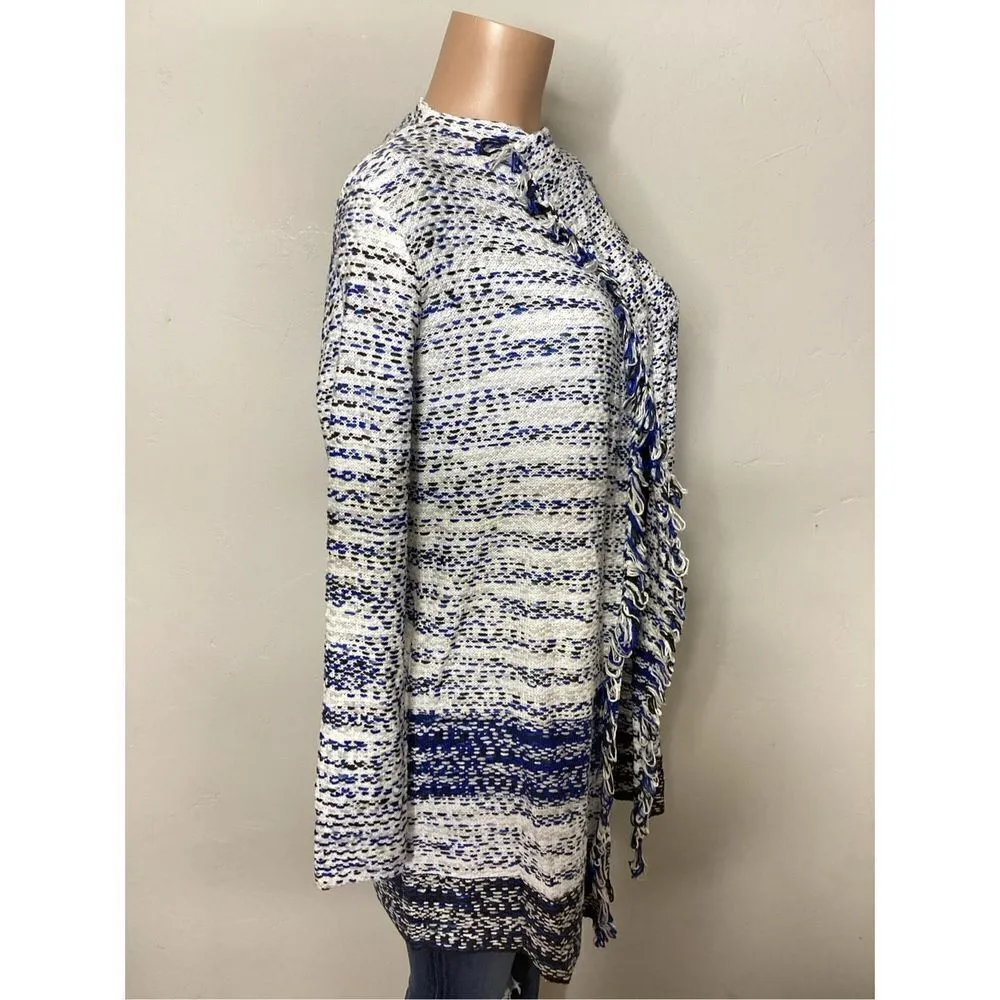New. FATE long blue and white textured sweater. Retails $149 - Image 6