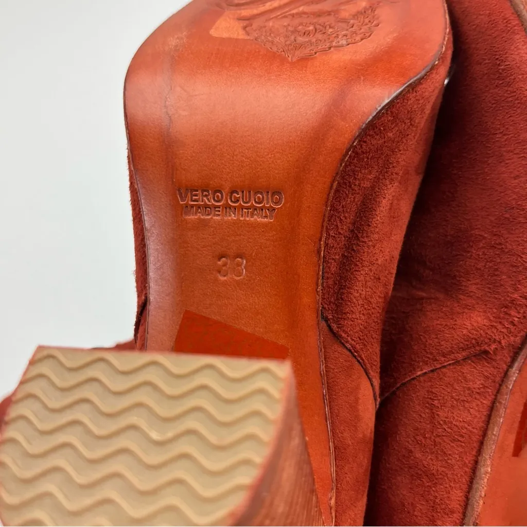 Free People Dakota Studded Suede Western Boot Ginger Snap Red Orange SZ 7.5 NWOT - Image 5