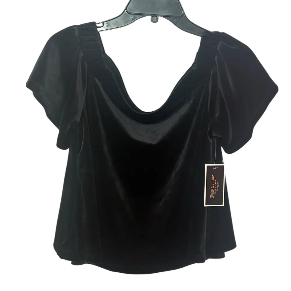 NWT Juicy Couture Black Label
Track Velour Off-the-Shoulder Top  Size Medium - Image 8