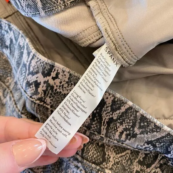 SPANX Jean-ish Ankle Leggings Skinny Jeans Snakeskin Animal‎ Print Size XL - Image 8