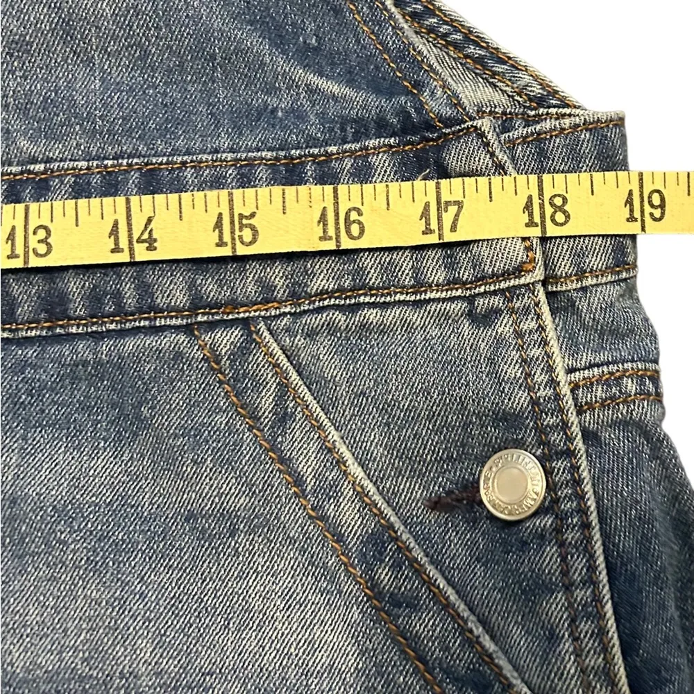 American eagle distressed denim overalls dress size medium - Image 8
