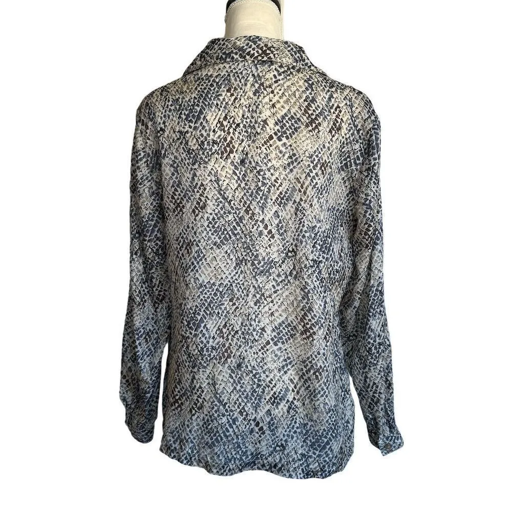 Vintage Anna and Frank Women's M Multicolor Animal Print Silk Button - Image 2