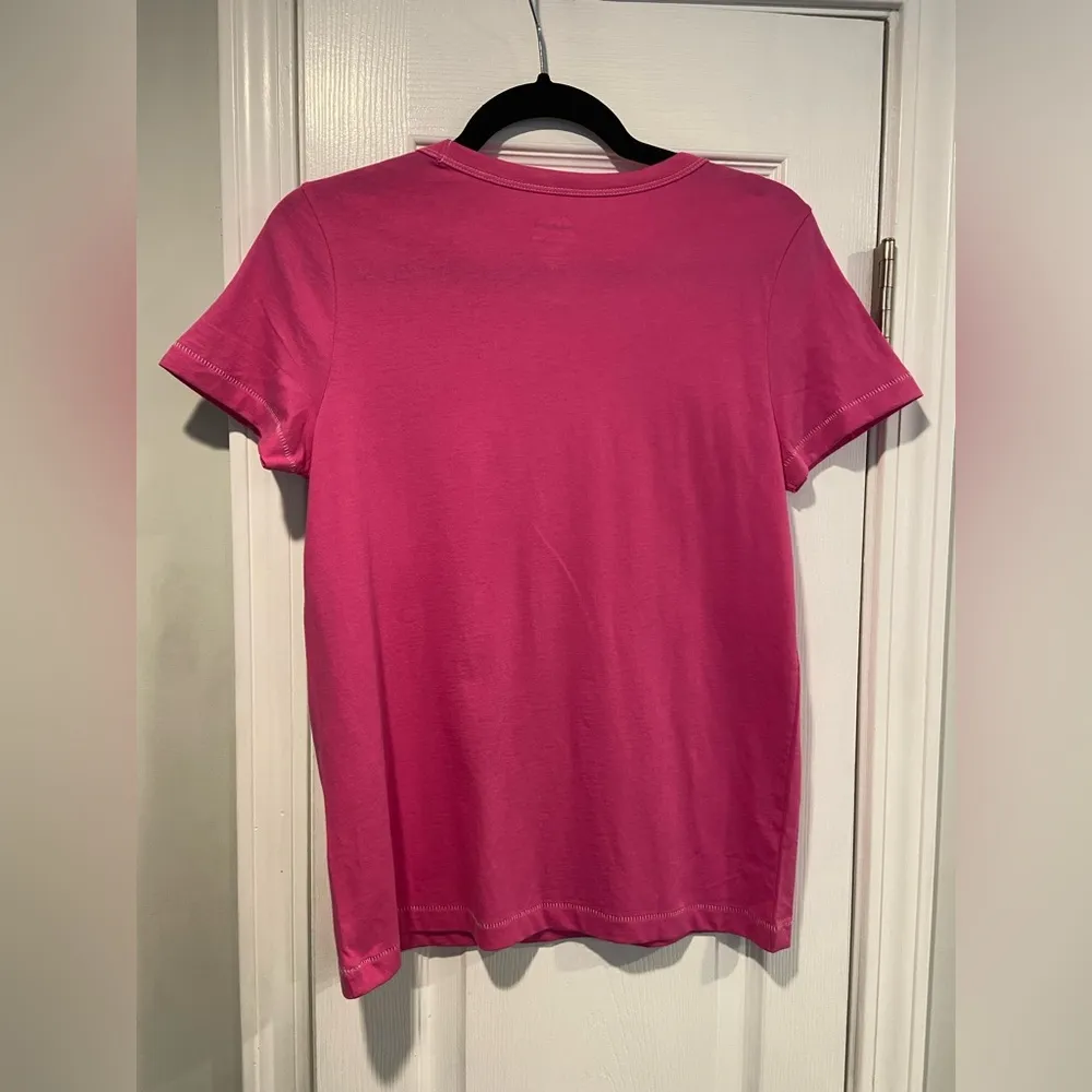 NWOT J. Crew Size S Neon Pink Short Sleeve Crew Neck Pocket Tee Shirt - Image 7
